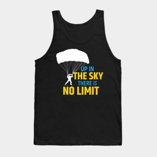 Skydiving No Limit In Sky Skydiver Parachute Tank Top